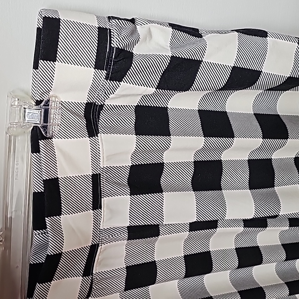 Lands' End Fleece Lined Leggings & LS Tee, Buffalo Plaid Blk White, Red XL 18 - Picture 10 of 12